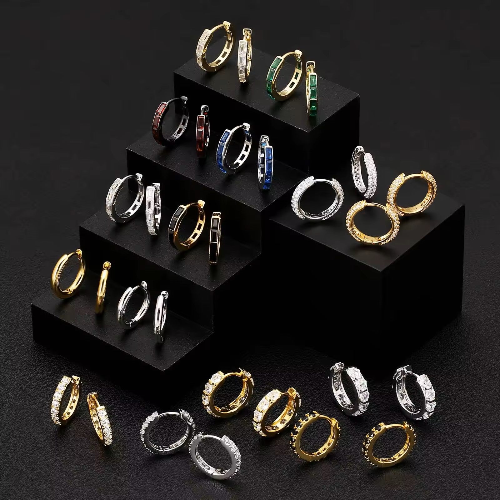 Sterling Silver Hoop Men's Earrings