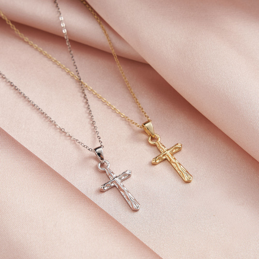 TMN02 925 Silver Jesus Cross Pendant Necklace