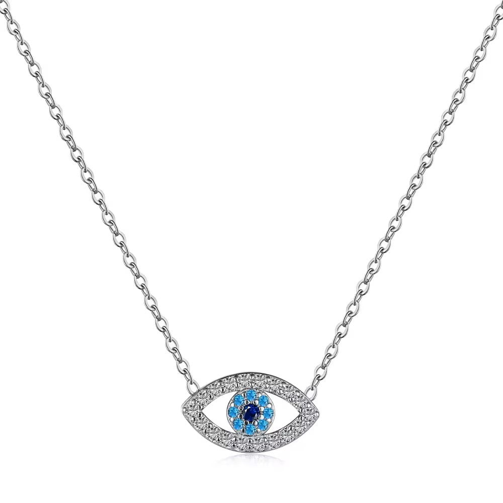 TMN474 Blue Evil eye Chain Necklace