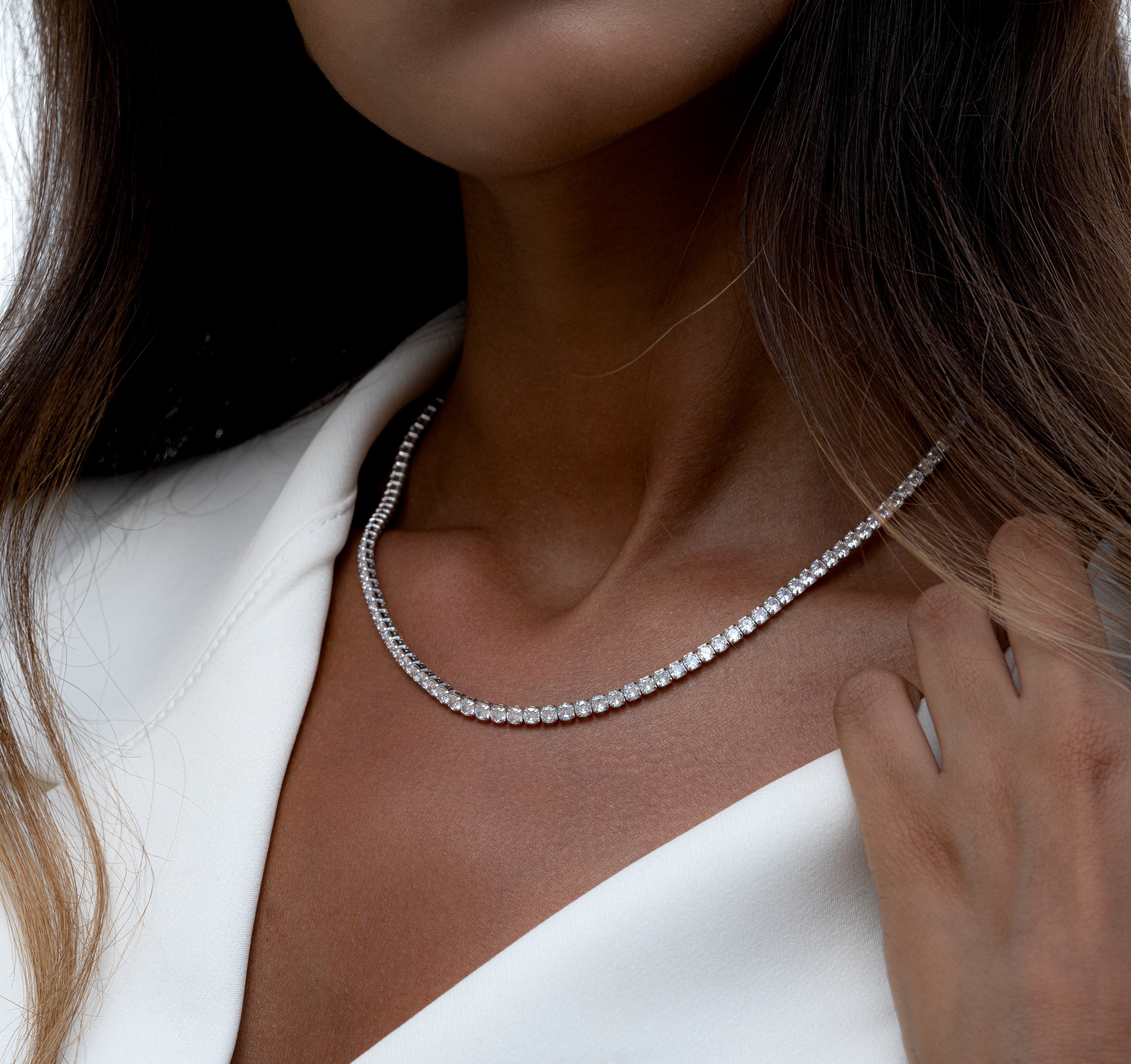 Sterling silver tennis necklace 3mm