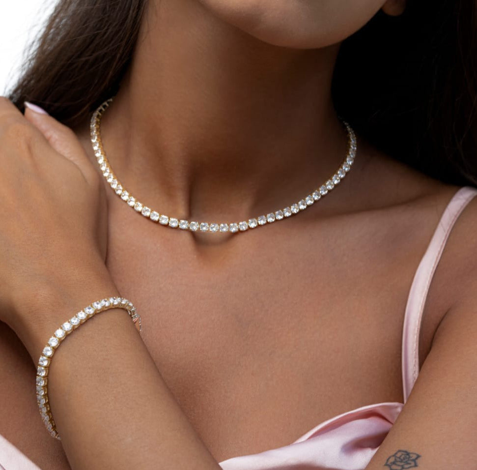 Sterling silver tennis necklace 4mm