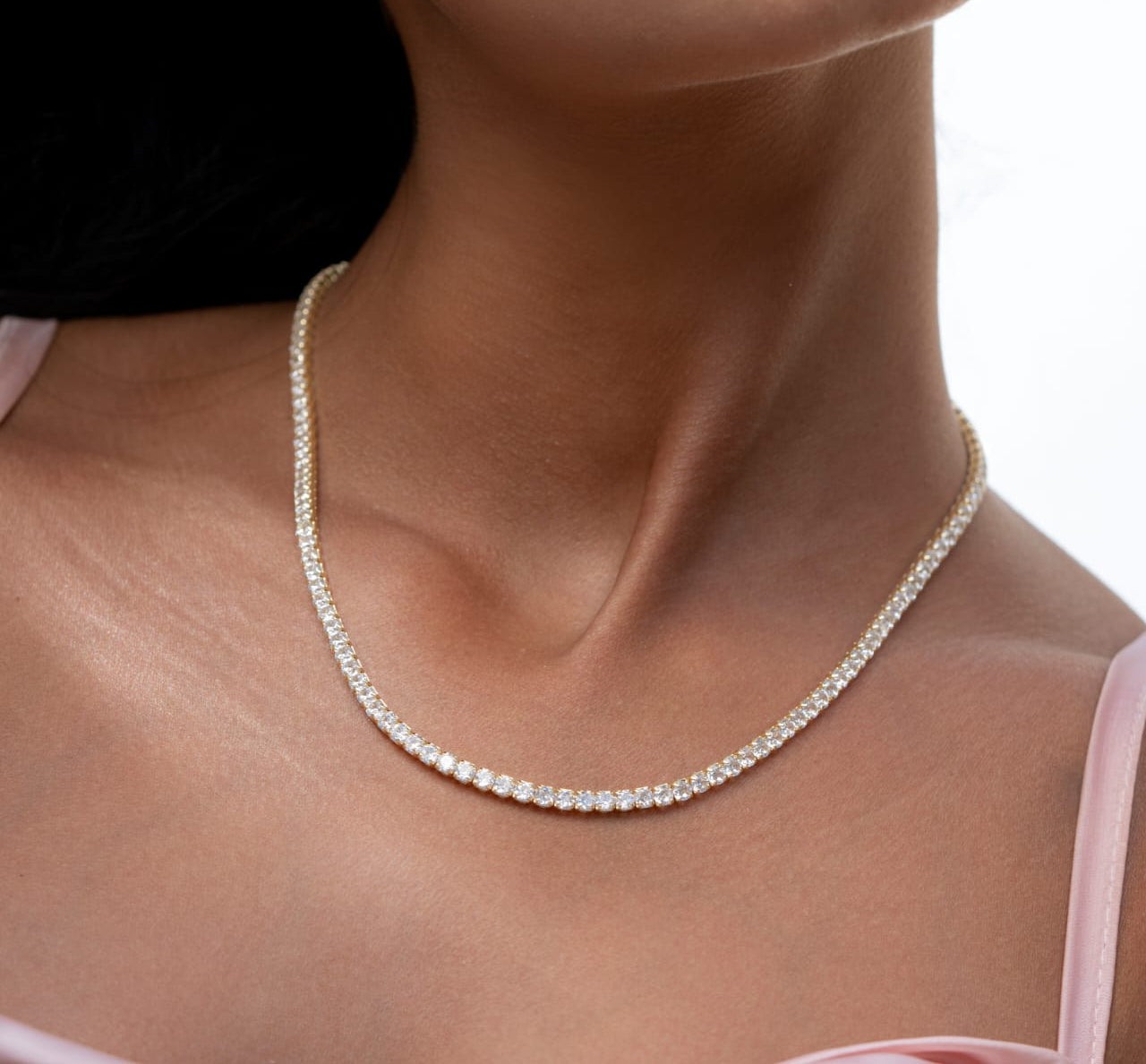 Sterling silver tennis necklace 3mm