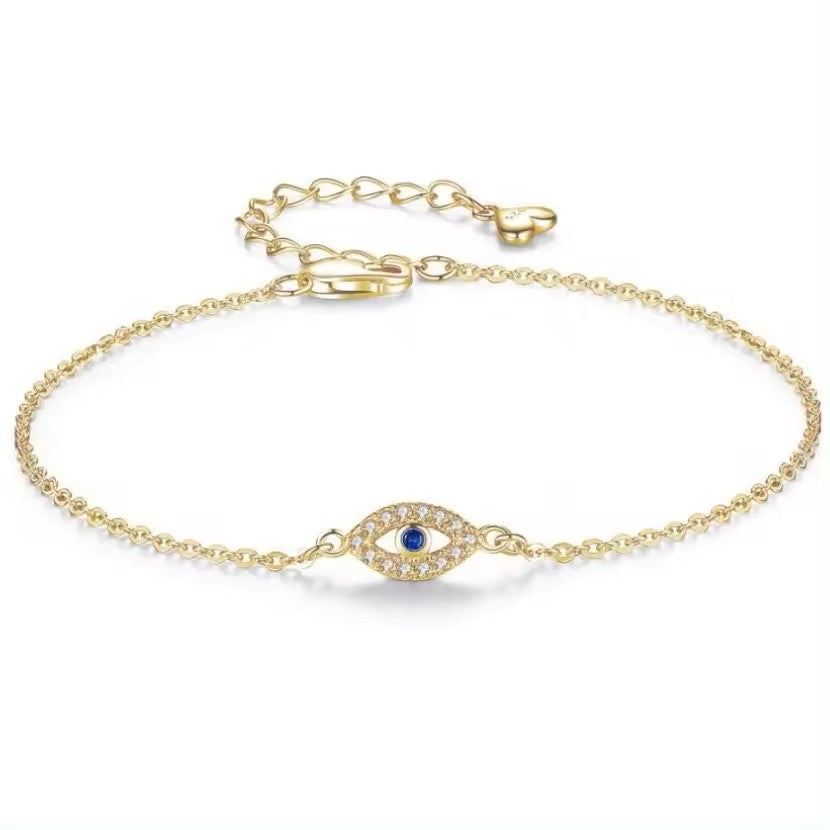 925 Sterling Silver Mini Evil Eye TMB099 Bracelet