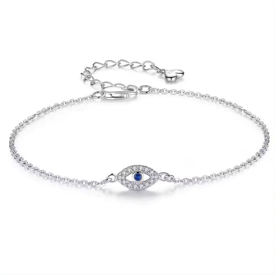 925 Sterling Silver Mini Evil Eye TMB099 Bracelet