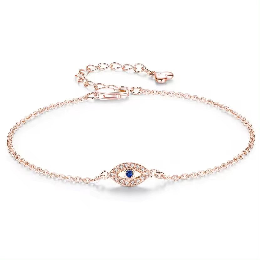 925 Sterling Silver Mini Evil Eye TMB099 Bracelet