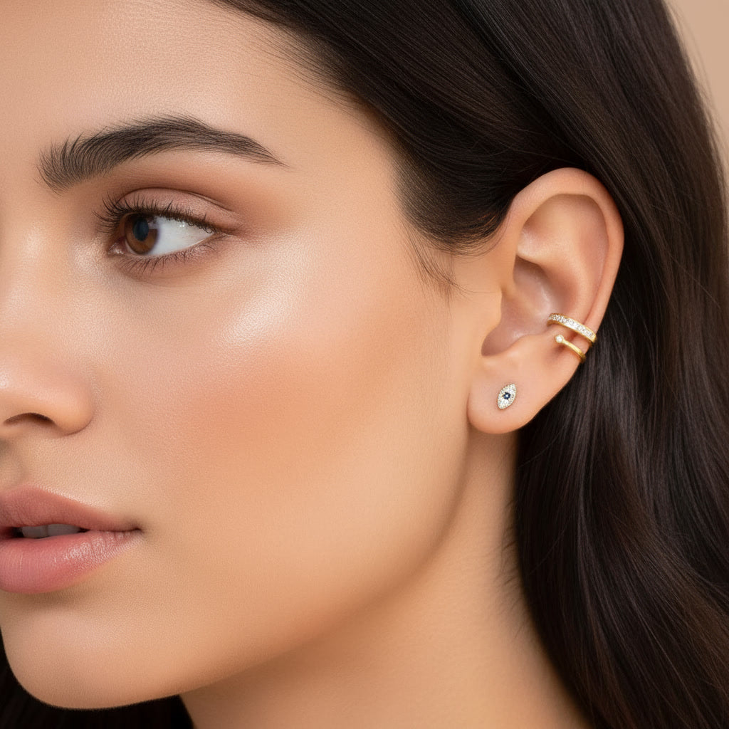 Evil eye studs earrings