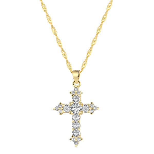TMN0103 Sterling Silver Cross Pendant Necklace