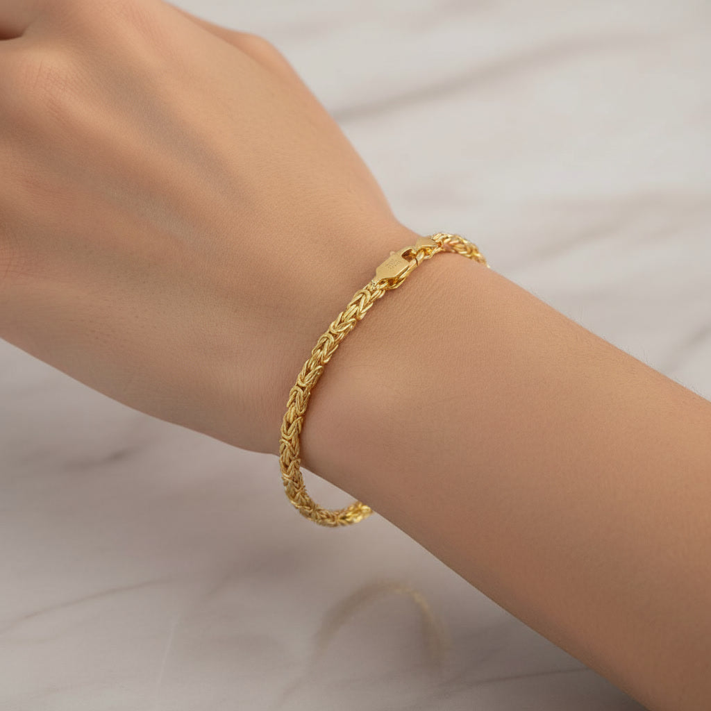 TMB122 Sterling Silver Handmade Italian 2.5mm Byzantine Bracelet