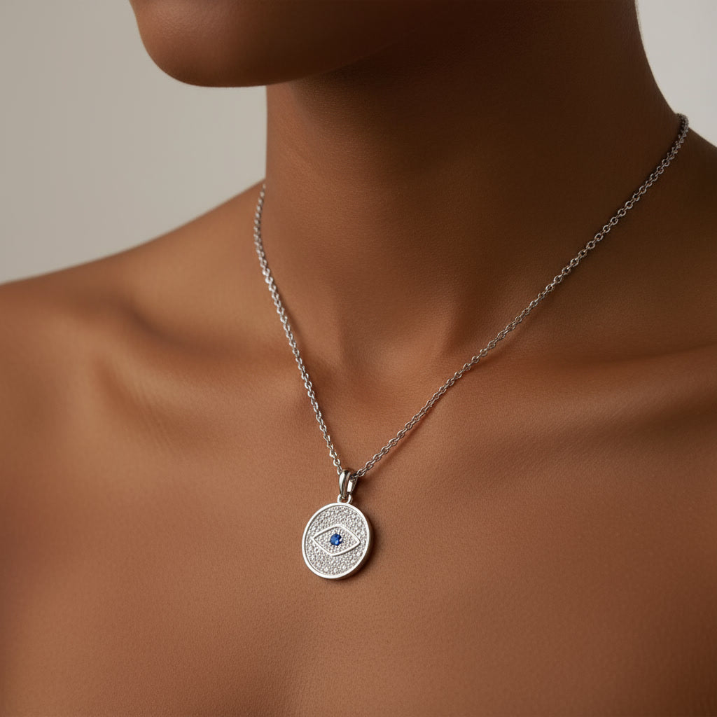 TMN344 blue Evil eye Necklace