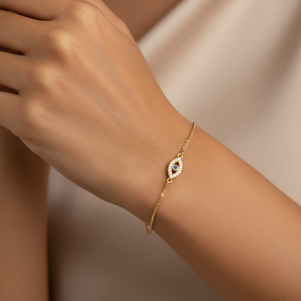 925 Sterling Silver Mini Evil Eye TMB099 Bracelet
