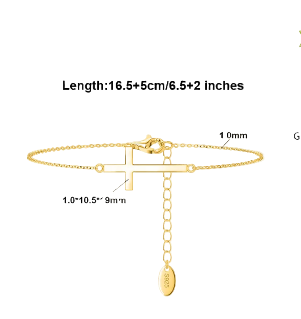 TMAPB03 Sterling Silver Cross Bracelet
