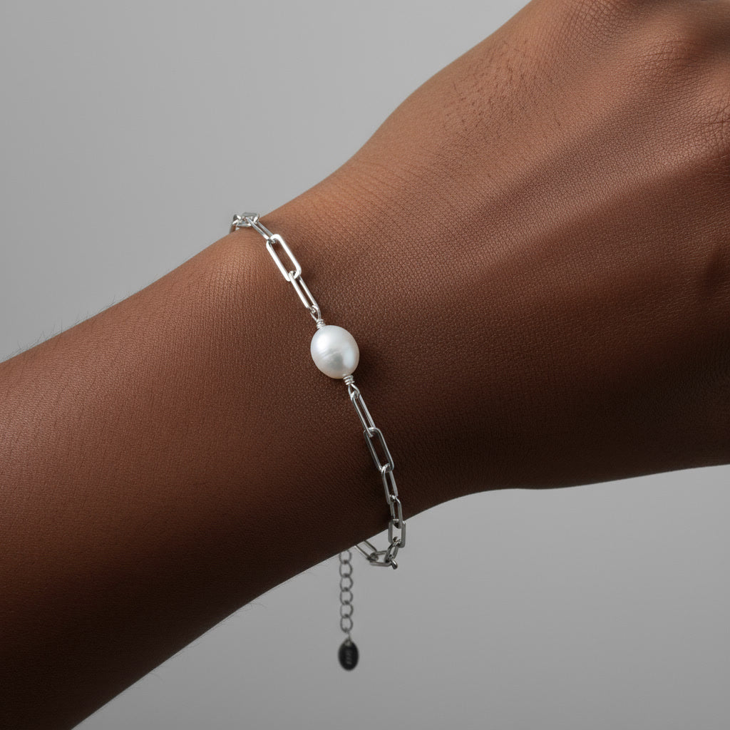 TMGPB07 Sterling Silver Baroque Freshwater Pearl Bracelet