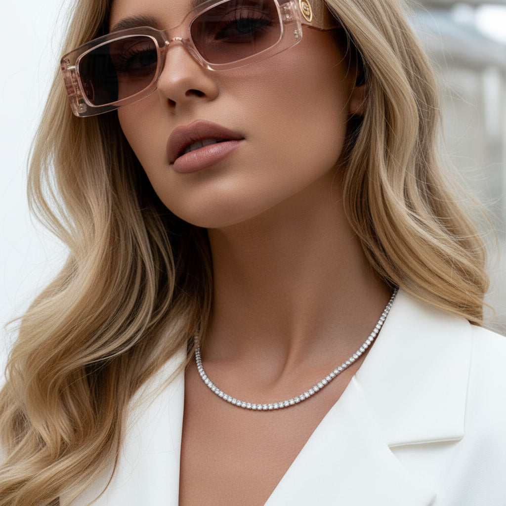 Sterling silver tennis necklace 3mm