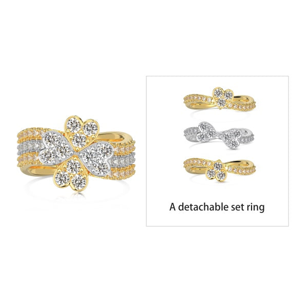 TMR0997 Four-Leaf Clover 925 Silver Ring
