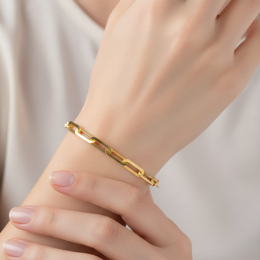 TMSB109 Sterling Silver Paper Clip chain Unisex Bracelet