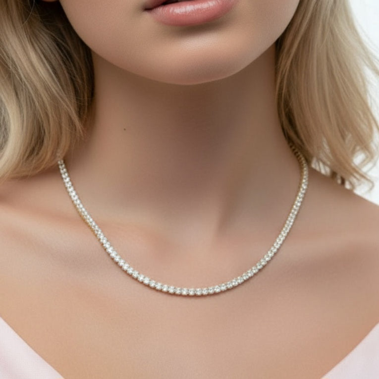 Sterling silver tennis necklace 3mm