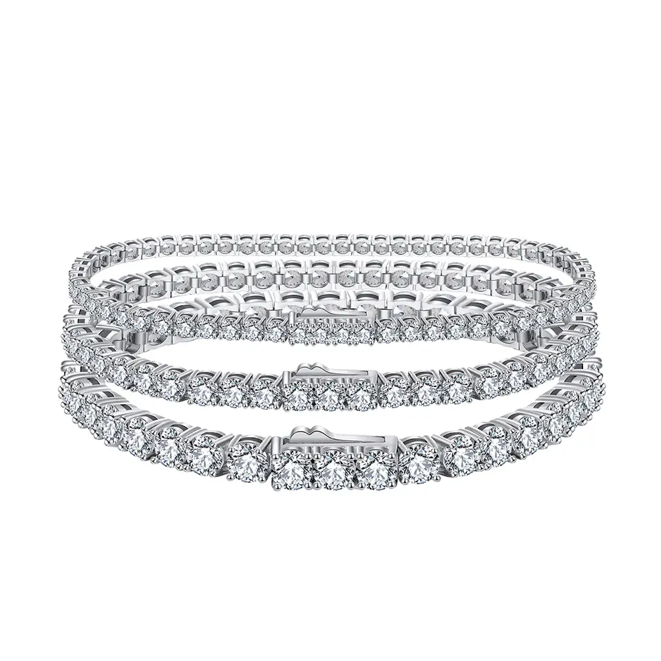 Sterling Silver Tennis Bracelet-4mm