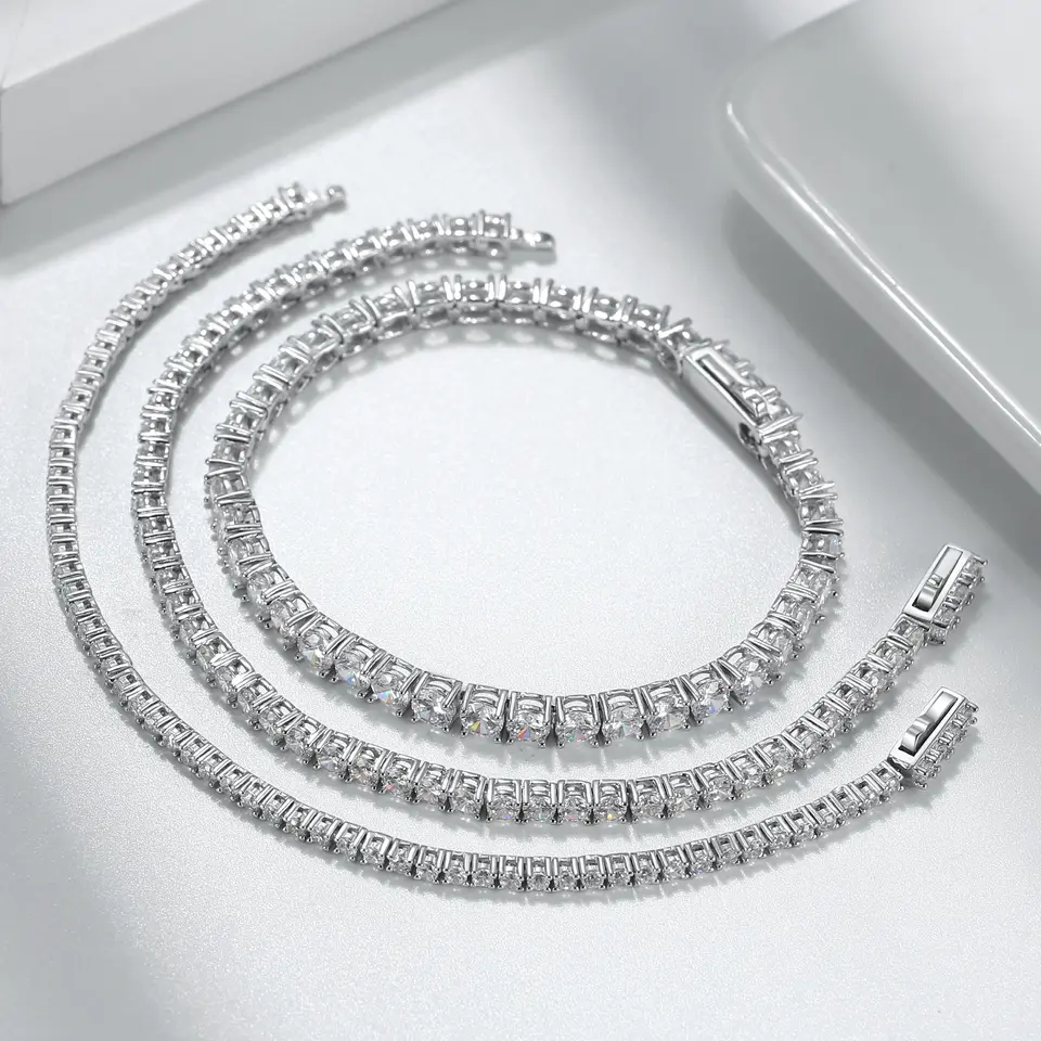 Sterling Silver Tennis Bracelet-4mm