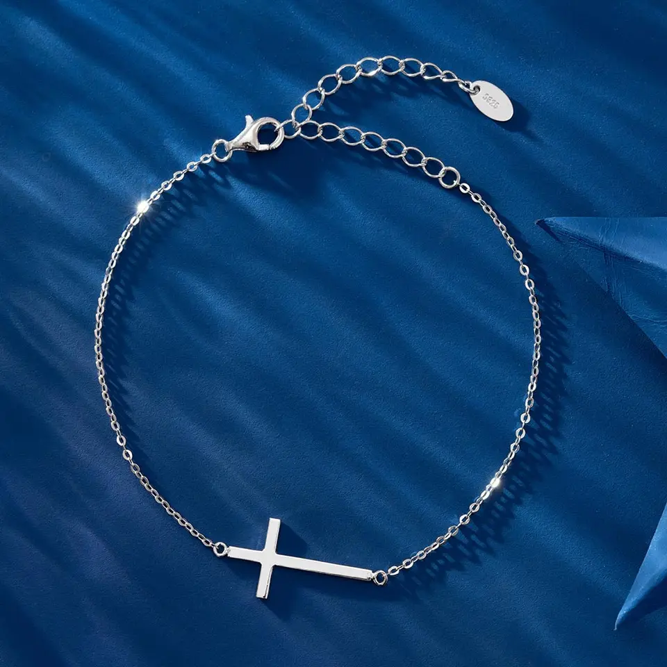 TMAPB03 Sterling Silver Cross Bracelet