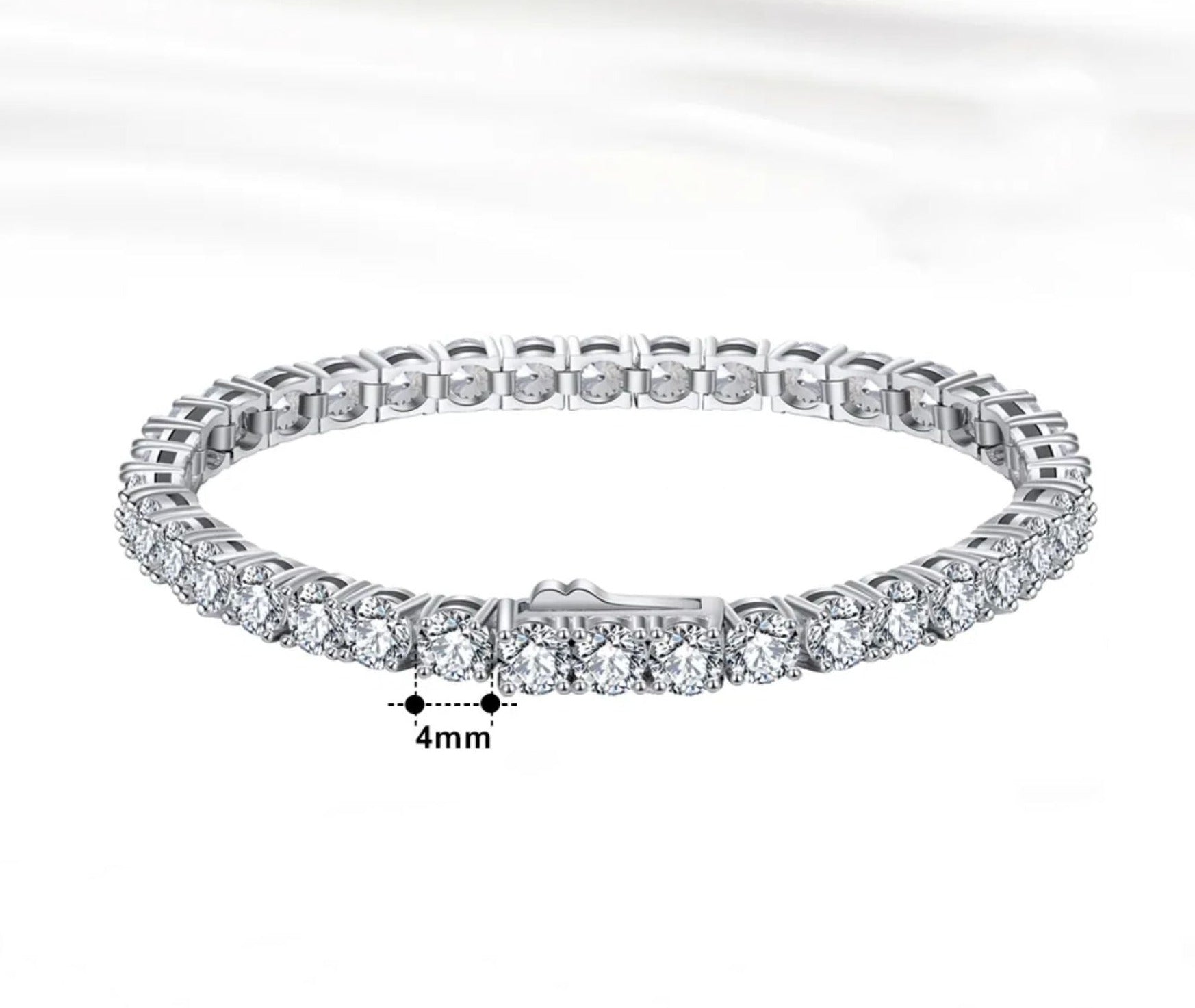 Sterling Silver Tennis Bracelet-4mm