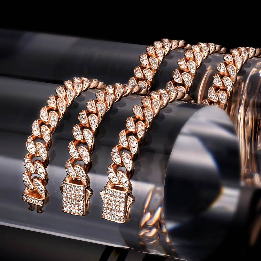 8mm iced deals cuban link chain