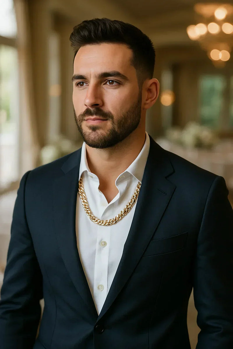 how to wear a chain with a dress shirt How to Wear a Chain With a Collared Shirt: 15 Ideas l Panaprium