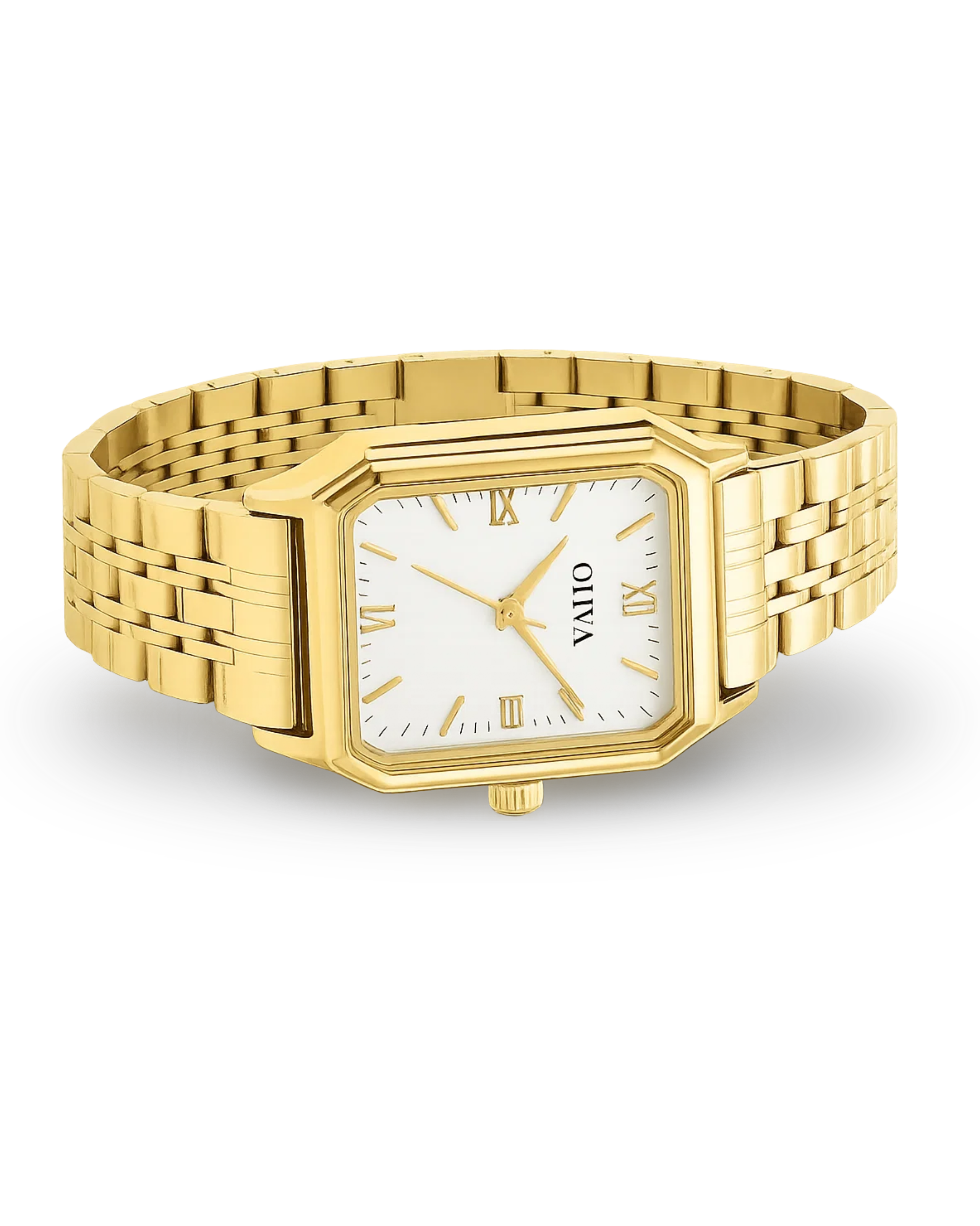 OLIYA Classic Roman Watch White Dial | Gold Band