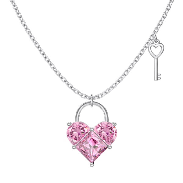 TMN0877 Sterling Silver love Heart Key Necklace