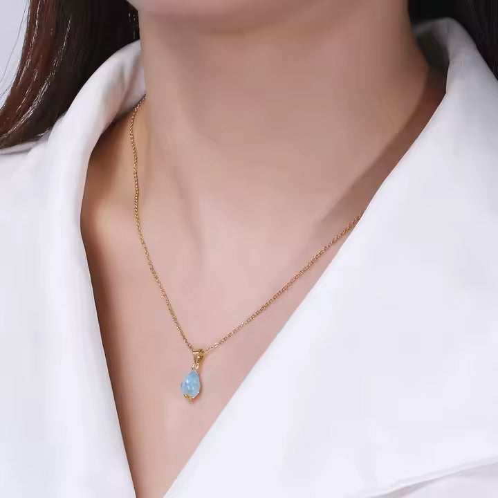 GMN32 Aquamarine 925 Silver Pendant 