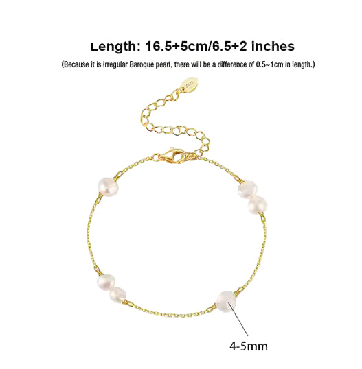 TMB27 Pearl 925 Silver Ethnic Bangle Bracelet