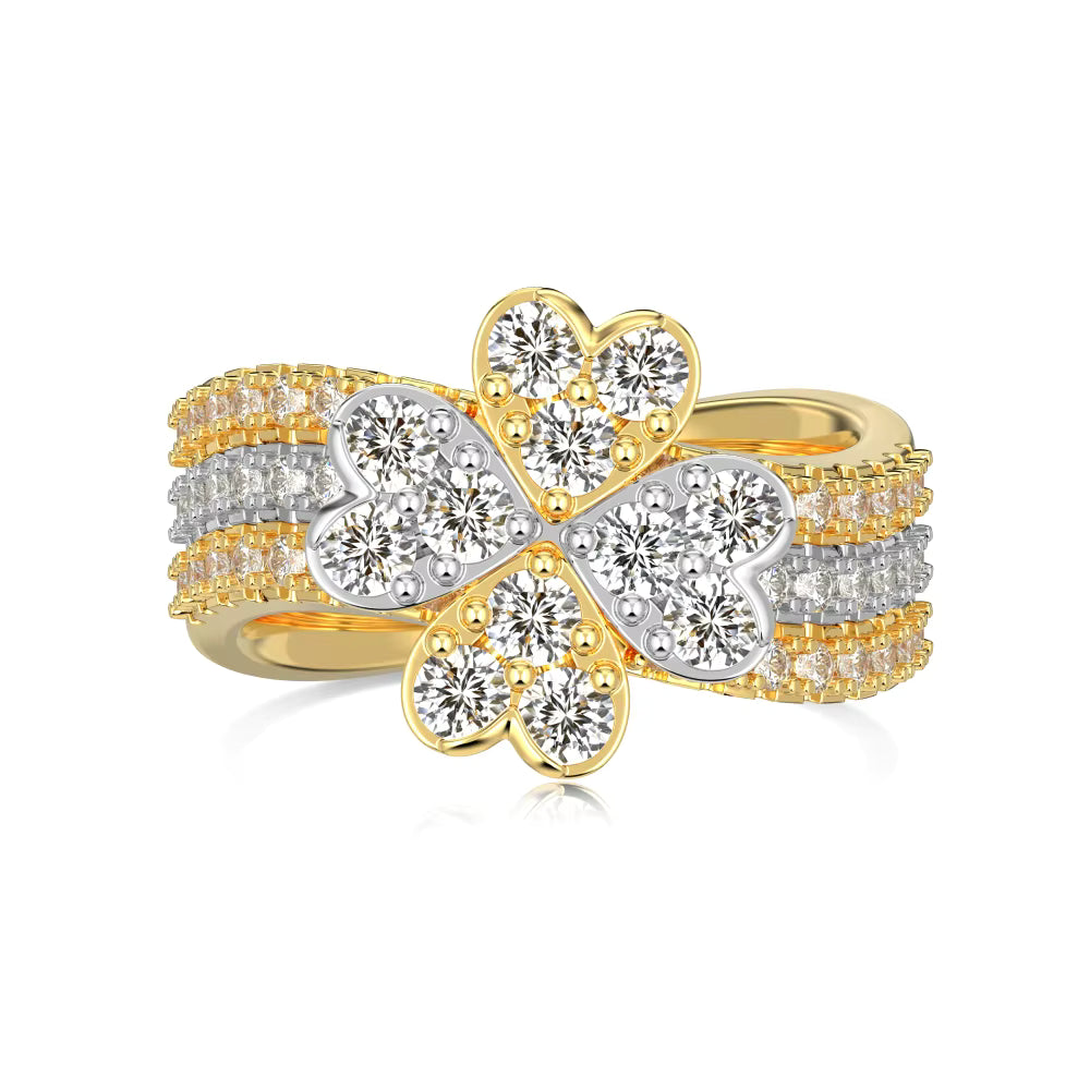 TMR0997 Four-Leaf Clover 925 Silver Ring