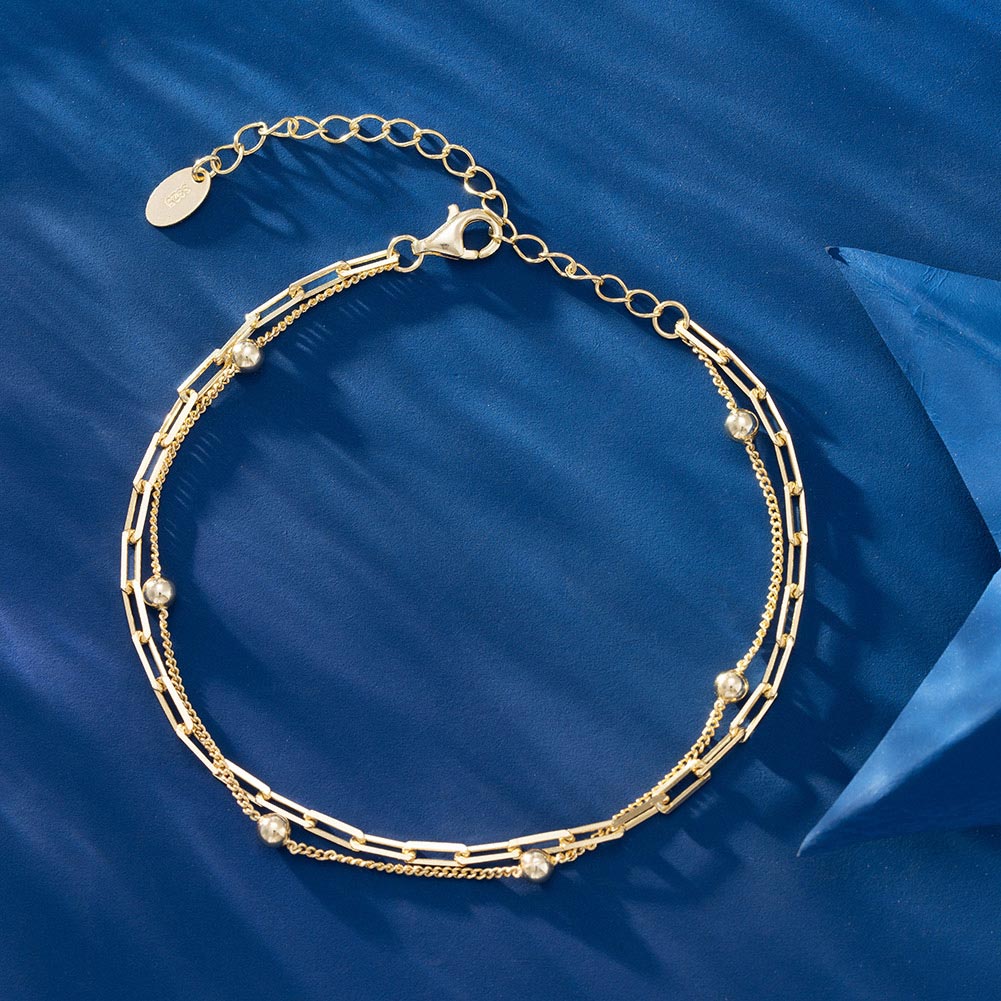 アンクレット LAPUIS] Chain tangle bracelet Lapis Lazuli Magic Chain Bracelet in