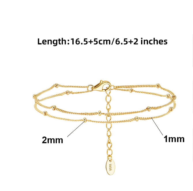 TMB198 925 Silver Bead Cuban Bracelet