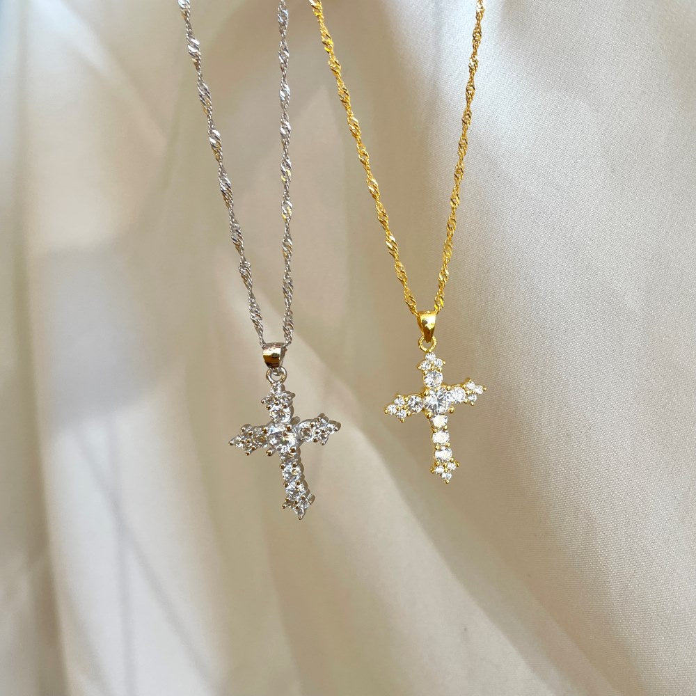 TMN0103 Sterling Silver Cross Pendant Necklace