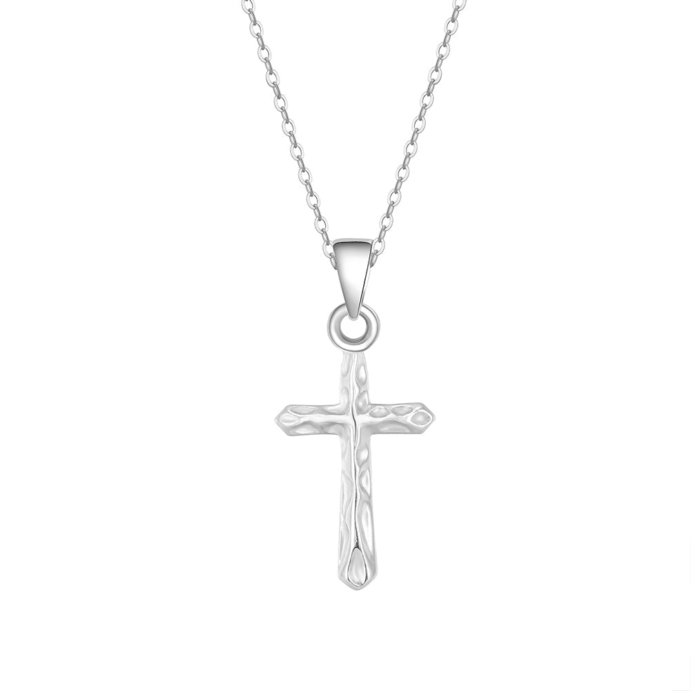 TMN02 925 Silver Jesus Cross Pendant Necklace