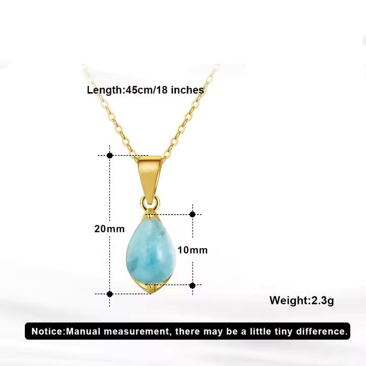 GMN32 Aquamarine 925 Silver Pendant 
