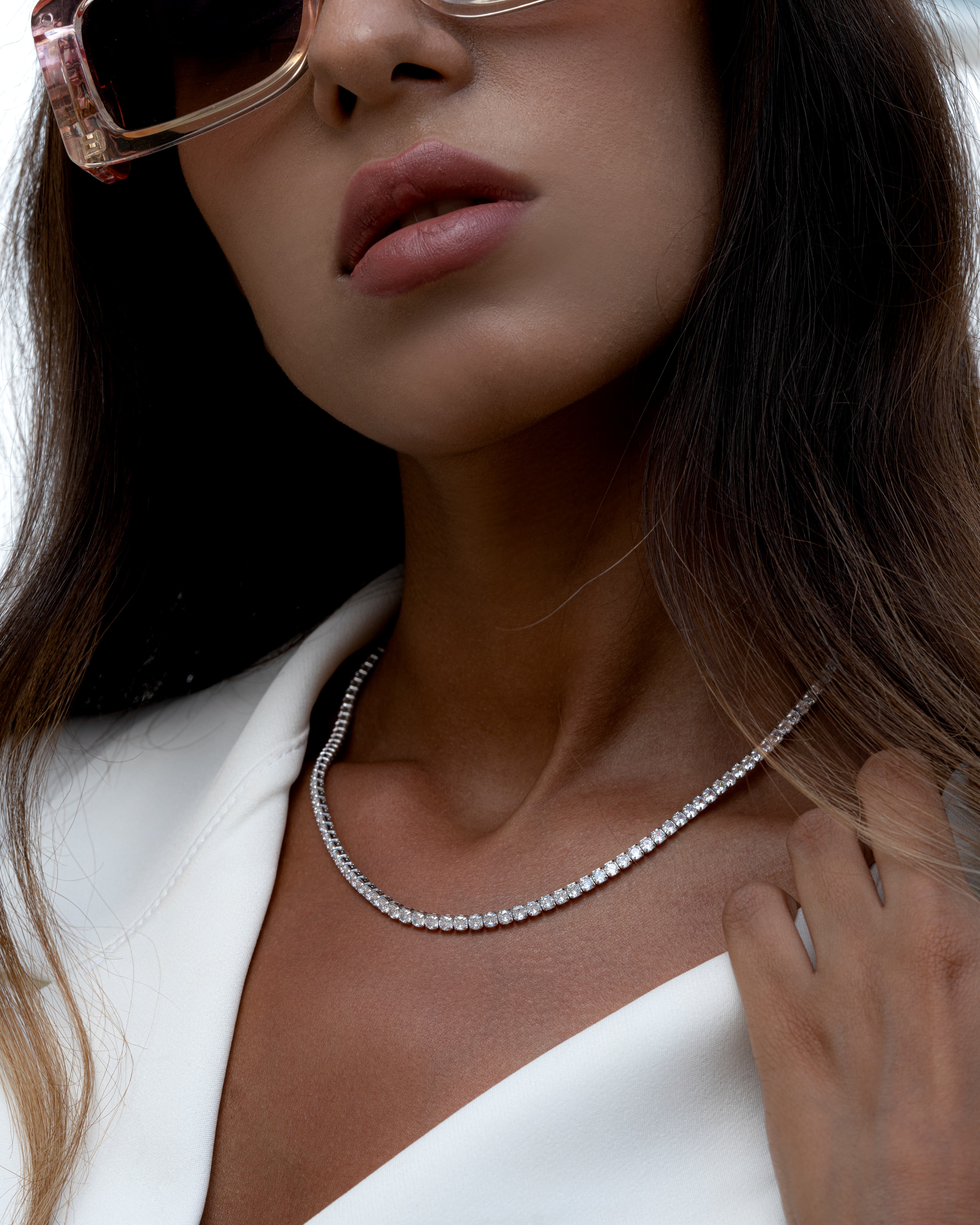 Sterling silver tennis necklace 3mm