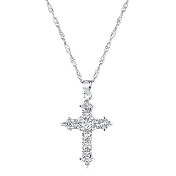 TMN0103 Sterling Silver Cross Pendant Necklace