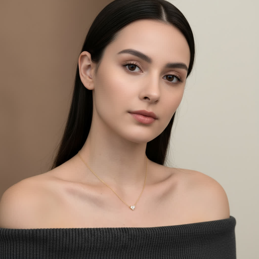 TMN0890 Sterling Silver love heart necklace