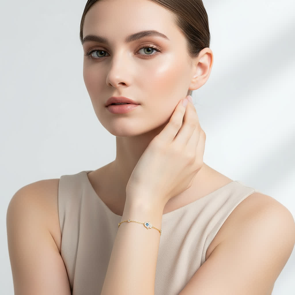 TMB0307 Sterling Silver Hamsa Bracelet