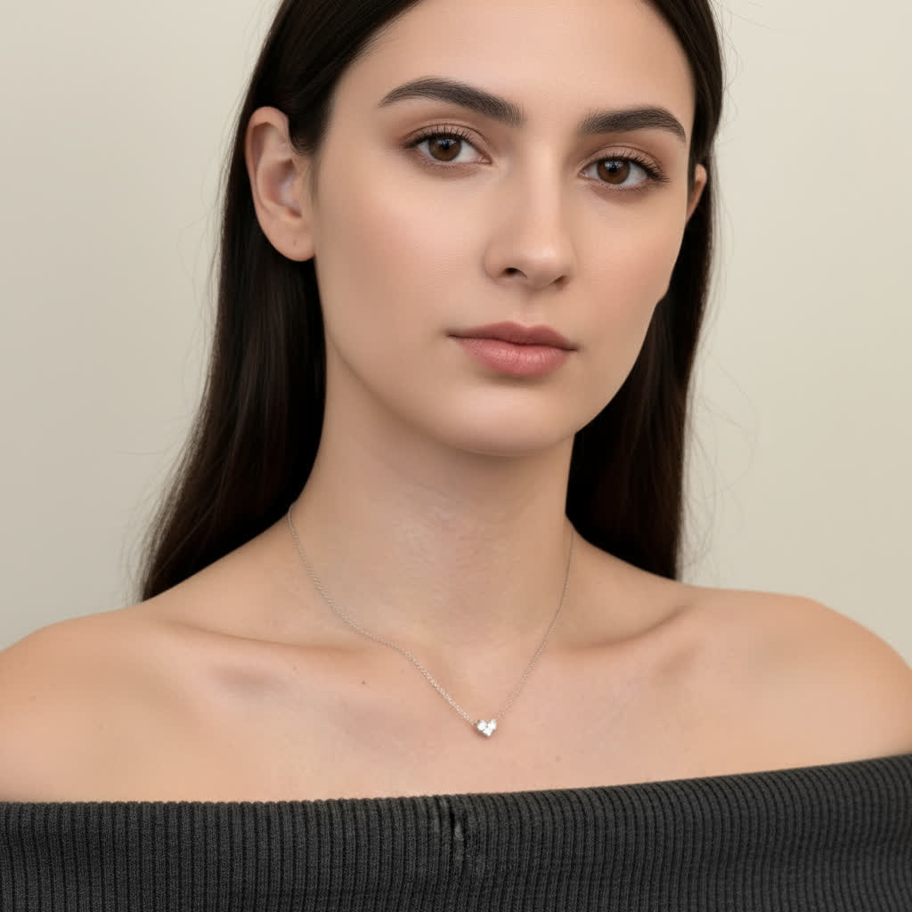 TMN0890 Sterling Silver love heart necklace