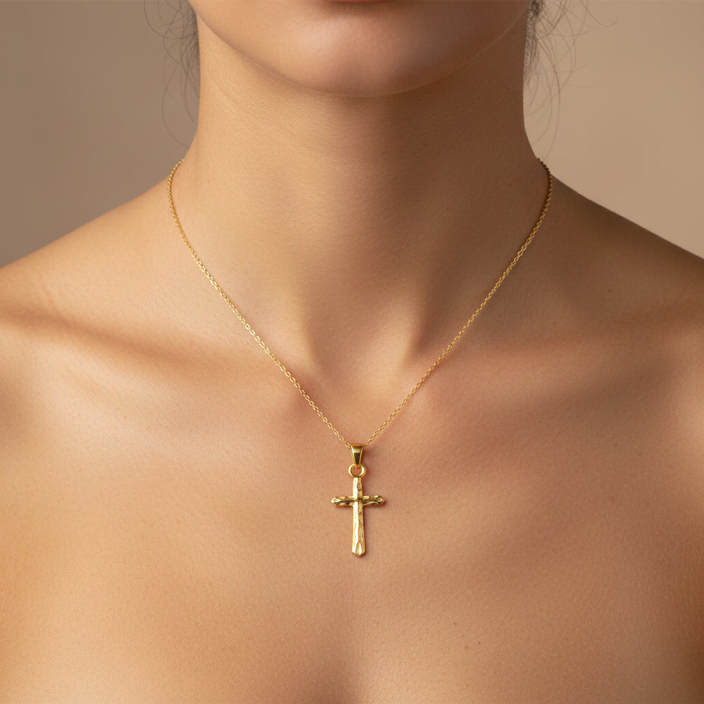 TMGAN02 Sterling Silver  Cross Pendant Necklace