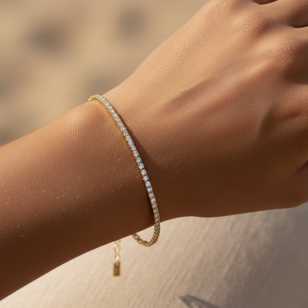 Adjustable Tennis Bracelet 925 Sterling Silver 2mm