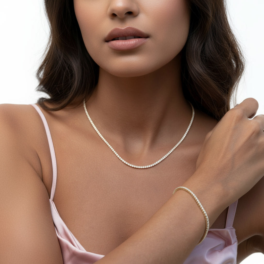 Sterling silver Tennis Necklace 2mm