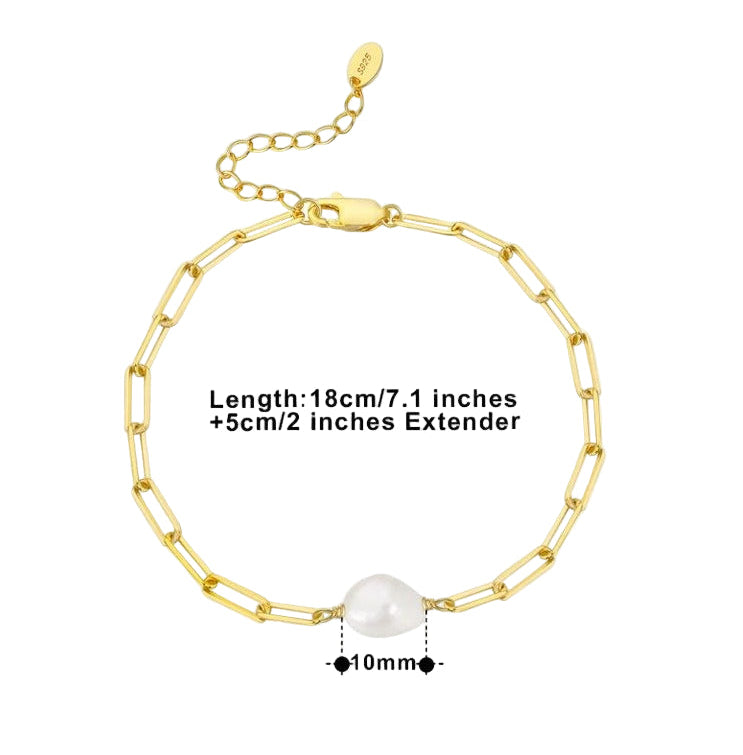 TMGPB07 Sterling Silver Baroque Freshwater Pearl Bracelet